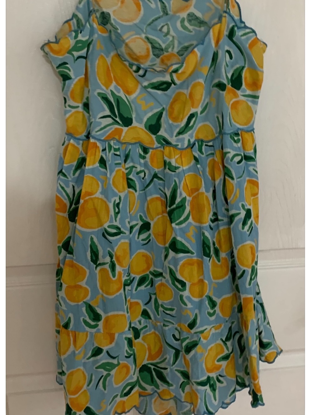 Women’s Blue Lemon-Print Summer Dress